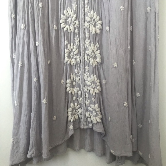 Free People Embroidered Fable Dress in Dove - Picture 7 of 13